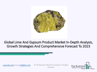 Lime and Gypsum Product Market Comprehensive Forecast To 2023