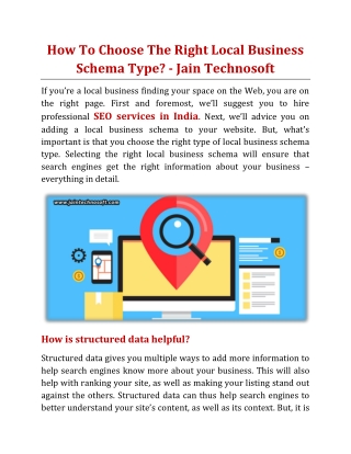 How To Choose The Right Local Business Schema Type - Jain Technosoft