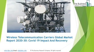 2020 Wireless Telecommunication Carriers Market Size, Growth, Drivers, Trends And Forecast