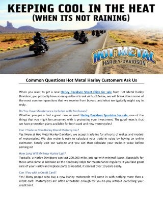 Common Questions Hot Metal Harley Customers Ask Us