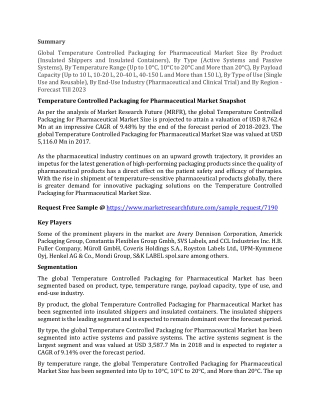 Temperature Controlled Packaging for Pharmaceutical Market Size