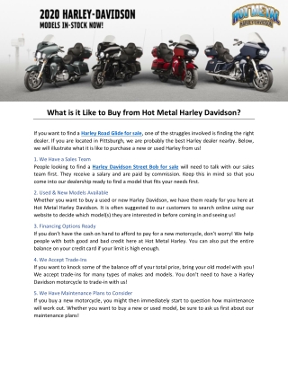 What is it Like to Buy from Hot Metal Harley Davidson?