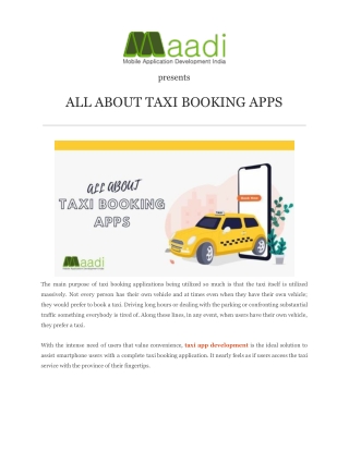 ALL ABOUT TAXI BOOKING APPS