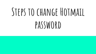 how to change hotmail password