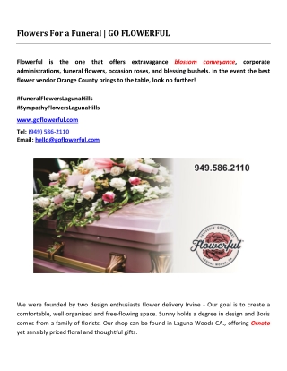 Flowers For a Funeral | GO FLOWERFUL