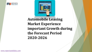 Automobile Leasing Market Drivers, Industry Growth and Opportunities 2020–2026