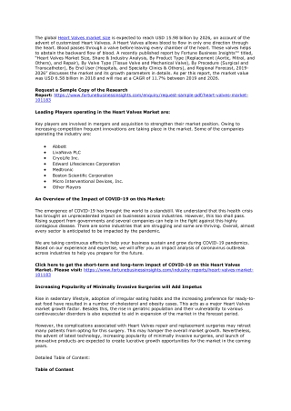Heart Valves Market 2026 Size, Share Growth and Forecast