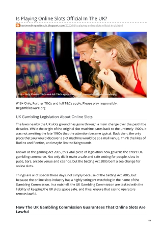 Is Playing Online Slots Official In The UK?