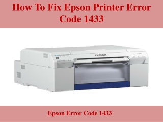 How To Fix Epson Printer Error Code 1433