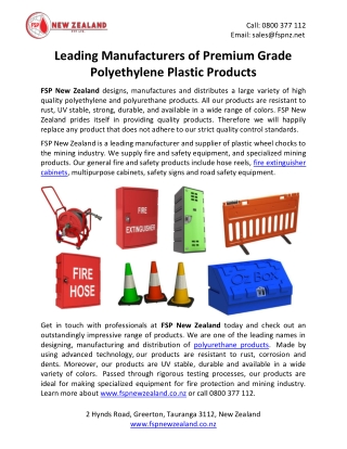 Leading Manufacturers of Premium Grade Polyethylene Plastic Products