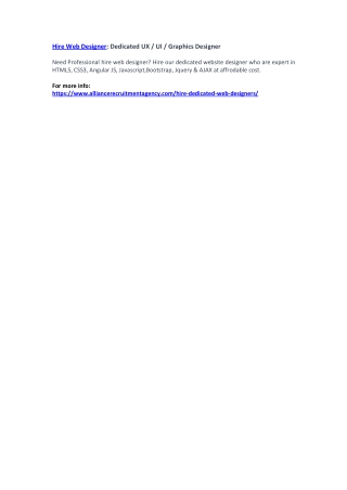 Hire Web Designer: Dedicated UX / UI / Graphics Designer