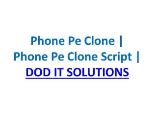 Phone Pe Clone | Phone Pe Clone Script | DOD IT SOLUTIONS