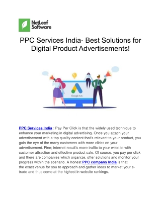PPC Services India- Best Solutions for Digital Product Advertisements!