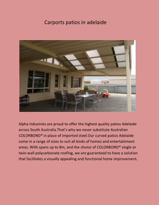 Carports patios in adelaide