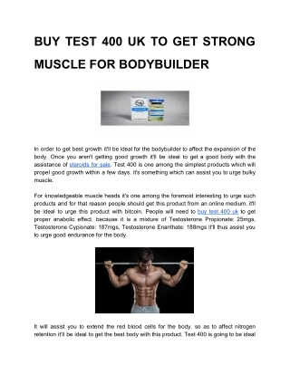 BUY TEST 400 UK TO GET STRONG MUSCLE FOR BODYBUILDER