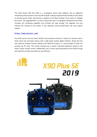 FrSky Taranis X9D Plus SE 2019 with Latest ACCESS