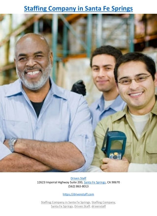 Staffing Company in Santa Fe Springs