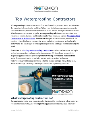 Top Waterproofing Contractors