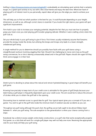 Helpful Tips For Increasing Your Playing golf Capabilities