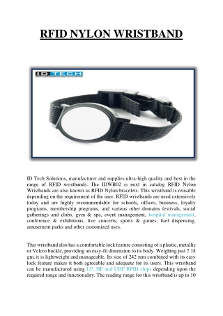 RFID Nylon Wristbands | Fabric RFID Wristbands Manufacturer India