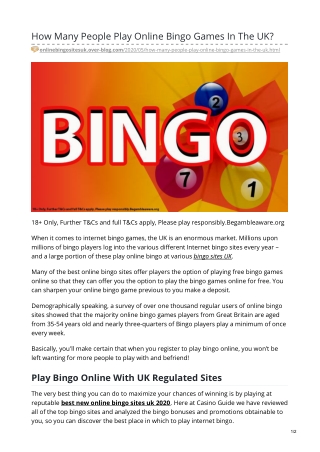 How Many People Play Online Bingo Games In The UK?