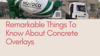Remarkable things to know about concrete overlays