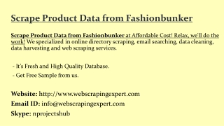 Scrape Product Data from Fashionbunker