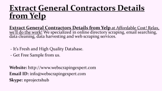 Extract General Contractors Details from Yelpv