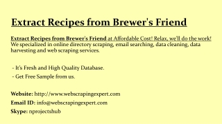 Extract Recipes from Brewer's Friend