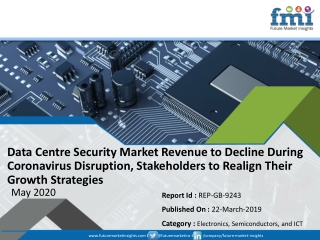 Global Data Centre Security Market on a Steady Growth Trail; FMI Provides Projections in Light of COVID-19 Pandemic in i