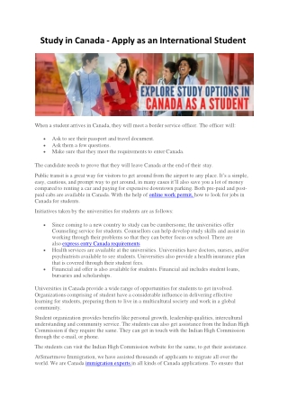Study in Canada - Apply as an International Student