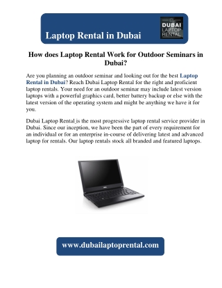 How does Laptop Rental Work for Outdoor Seminars in Dubai?