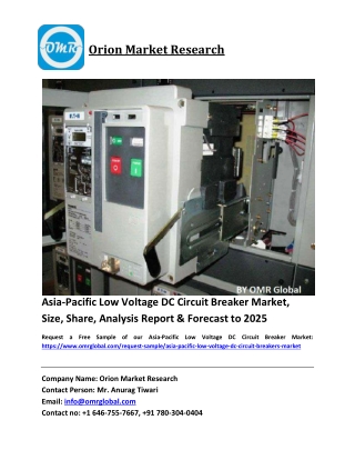 Asia-Pacific Low Voltage DC Circuit Breaker Market Growth, Size, Share, Industry Report and Forecast 2019-2025