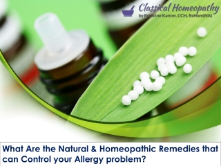 What Are the Natural & Homeopathic Remedies that can Control your Allergy problem?