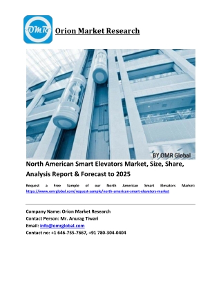 North American Smart Elevators Market Growth, Size, Share, Industry Report and Forecast 2019-2025