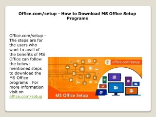 Office.com/setup - How to Download MS Office Setup Programs