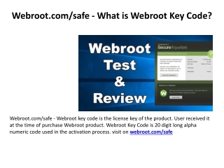 Webroot.com/safe - What is Webroot Key Code?