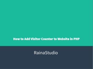 How to Add Visitor Counter to Website in PHP