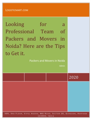 Looking for a Professional Team of Packers and Movers in Noida? Here are the Tips to Get it.