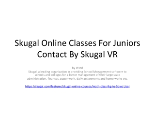 Skugal Online Classes For Juniors