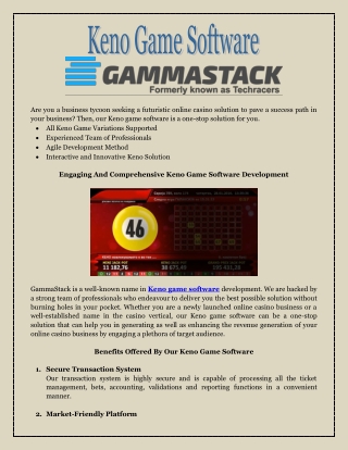 Keno Game Software