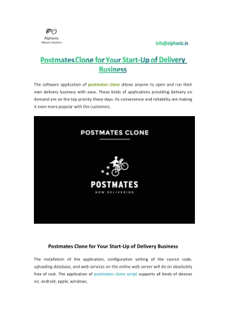 Postmates Clone for Your Start-Up of Delivery Business