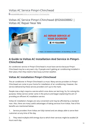 Voltas AC Service in Pimpri Chinchwad