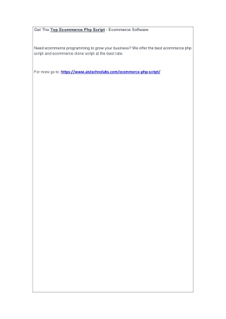 Get The Top Ecommerce Php Script - Ecommerce Software