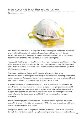 More About N95 Mask That You Must Know