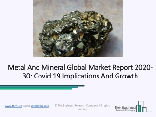 Global Metal And Mineral Market Growth And Competitive Landscape 2020
