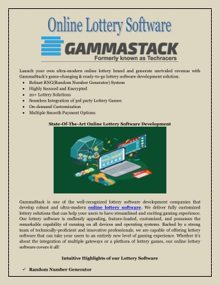 Online Lottery Software