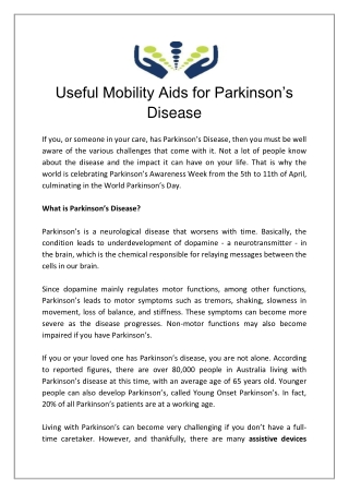Useful Mobility Aids for Parkinson’s Disease