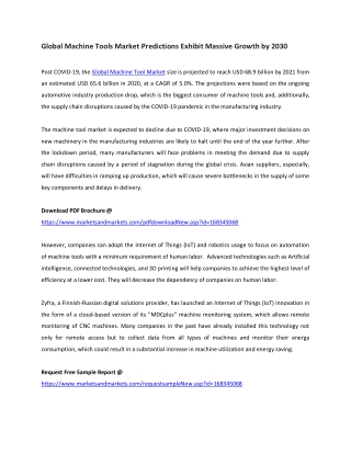 Global Machine Tools Market Predictions Exhibit Massive Growth by 2030
