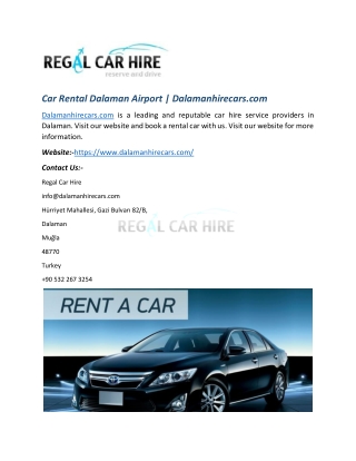 Dalaman Rent a Car -|( Dalamanhirecars.com )